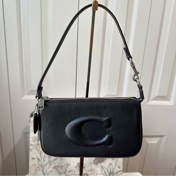 Coach Nolita 19 Embossed C in Black Leather Style CR364 Silver Hardware - Picture 3 of 11